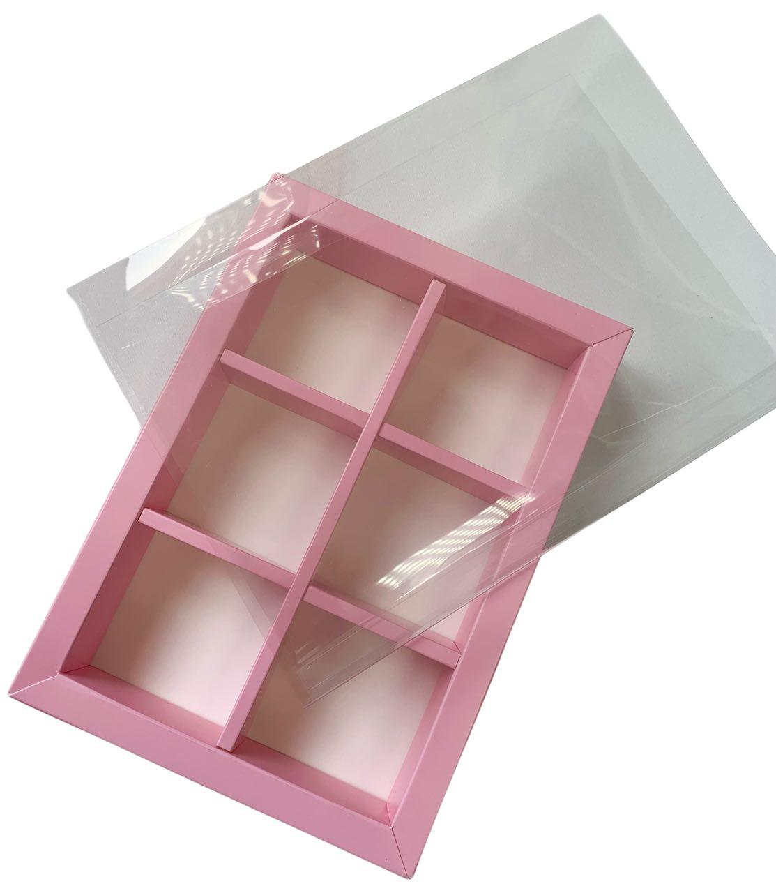 Коробка для моті на 6 шт. рожева, 190*128*35, фото 1