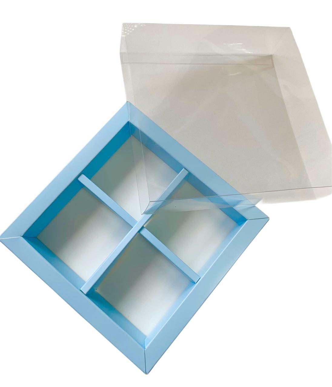 Коробка для моті на 4 шт. блакитна, 130*126*35, фото 1