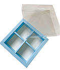 Коробка для моті на 4 шт. блакитна, 130*126*35