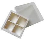 Коробка для моті на 4 шт. біла, 130*126*35