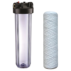 Колба фільтра для холодної води Koer KV-32-1 ВВ20 (колба, картридж PPR нитка) 8 атмосфер 1" (KR5450)