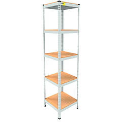 Металевий стелаж Emby Light Series 2100х450x450 мм 5 полиць ДСП до 100 кг, 8765694 — 329