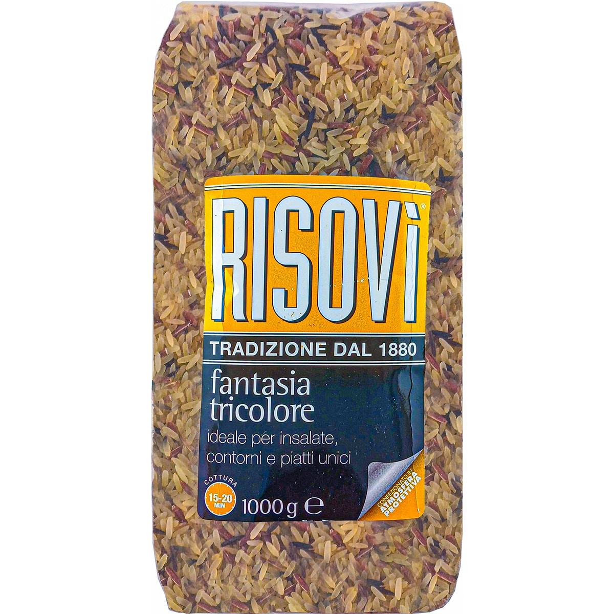Рис змішаний Risovi Riso Fantasia Tricolor 1кг (білий, червоний, чорний)