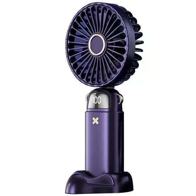 Портативний вентилятор Mini fan XL-880 діаметр 9 см з підставкою для телефону та дисплеєм