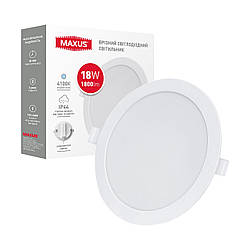 Врізний світлодіодний світильник Maxus 1-RDL-1841-IP RDL 18 W 4100 K IP44 Білий (1773), 8608043 — 432