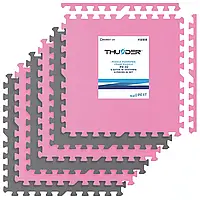 Захисний килимок-пазл для тренажерів та спорту THUNDER PZ-02, 60×60×1 см, 6 модулів