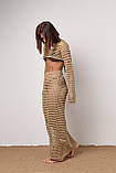 Довга спідниця ажурної в'язки - кавовий цвет, S (є розміри), фото 4