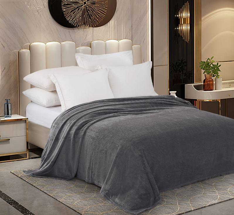 Плед фліс однотонний графіт Love You 150 x 200 см