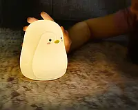 Силіконовий світильник - нічник Пінгвін із вбудованим акумулятором