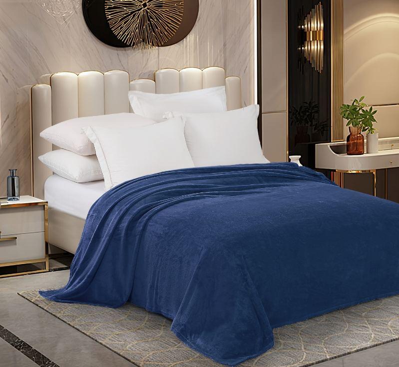 Плед фліс синій однотонний Love You 150 x 200 см