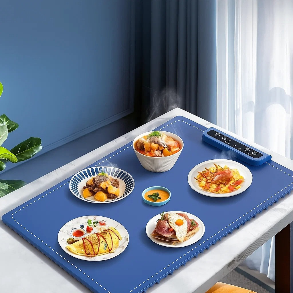 Килимок силіконовий на кухню для підігріву і розморожування їжі, напоїв, готових страв дитячих пляшечок, фото 1