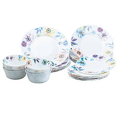 Столовий сервіз на 6 персон керамічний TS Kitchen Meadow flowers білий (HP23408), 8618489 — 591