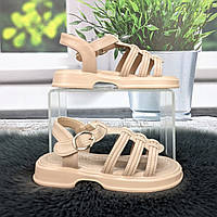 Босоніжки дитячі для дівчинки Kimboo пудрові 5856