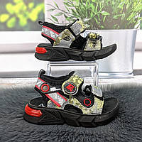 Дитячі босоніжки для хлопчика ASHIGULI чорні з червоним 5859