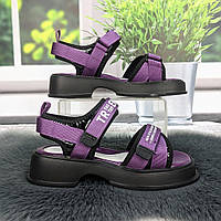 Босоніжки підліткові для дівчинки Bi&Ki фіолетові на об'ємній підошві 5862