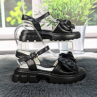 Босоніжки дитячі для дівчинки Paliament чорні на платформі 5863