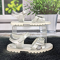 Босоніжки дитячі для дівчинки Clibee білі 5864