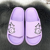 Шльопанці сланці жіночі Tap Mal бузкові (лаванда) пінкові з котиком 4411, фото 2