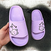 Шльопанці сланці жіночі Tap Mal бузкові (лаванда) пінкові з котиком 4411, фото 3