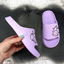 Шльопанці сланці жіночі Tap Mal бузкові (лаванда) пінкові з котиком 4411, фото 4