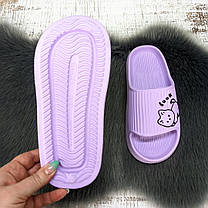 Шльопанці сланці жіночі Tap Mal бузкові (лаванда) пінкові з котиком 4411, фото 5