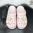Крокси жіночі Fashion рожеві з джибітсами на об'ємній підошві 4849-2, фото 4