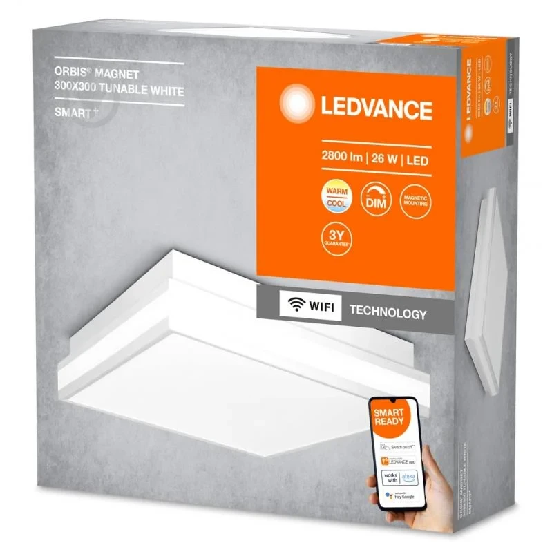 Світильник Ledvance SMART+ Wifi Orbis Magnet 26 Вт IP20 стальний білий 4058075572652, фото 1