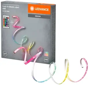 LED Підсвітка стрічка LEDVANCE з USB 36W RGB ІР20 з пультом керування та голосовим приймачем реагує на звук 2 M 4099854095368
