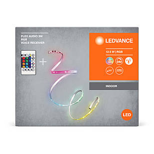 LED Підсвітка стрічка LEDVANCE з USB 125W RGB ІР20 голосовим приймачем реагує на звук 3M 4099854095382