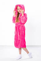 Халат для девочки (6390-034-5) розовый неон Трикотажний Край 34