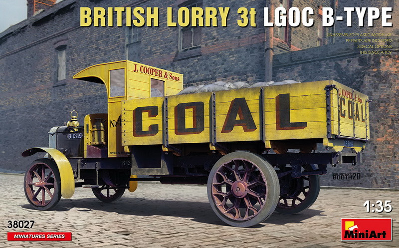 Пластикова модель 1/35 MiniArt 38027 британський вантажний автомобіль LORRY 3T LGOC B-TYPE