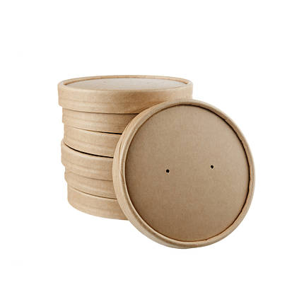 Кришка паперова крафтова для супника 975мл d115 (25шт) 20уп/ящ, фото 1