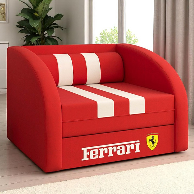 Дитячий диван машина Феррарі Смарт, розкладне крісло ліжко Ferrari Smart для дітей комплект з шухлядою 1700х800