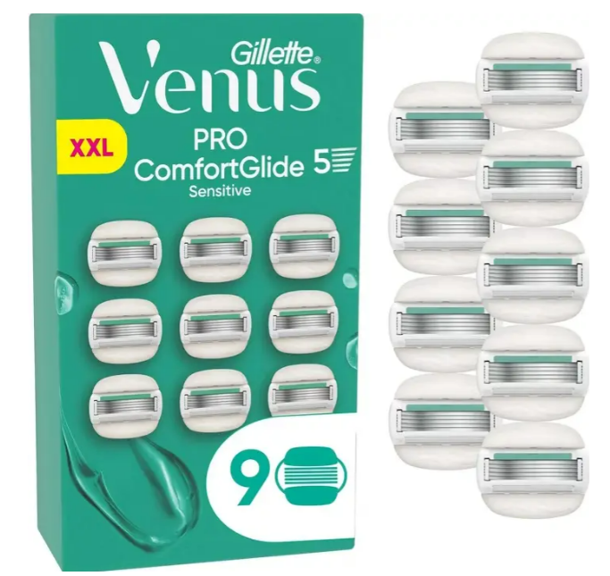 Змінні картриджі для гоління Venus Pro Comfortglide Sensitive 9 шт, фото 1