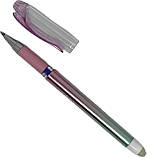 Ручка гелева Buromax 8312 "Пиши-стирай" GLOSS 0.5мм перлинний корпус з резиновим грипом синій, фото 2