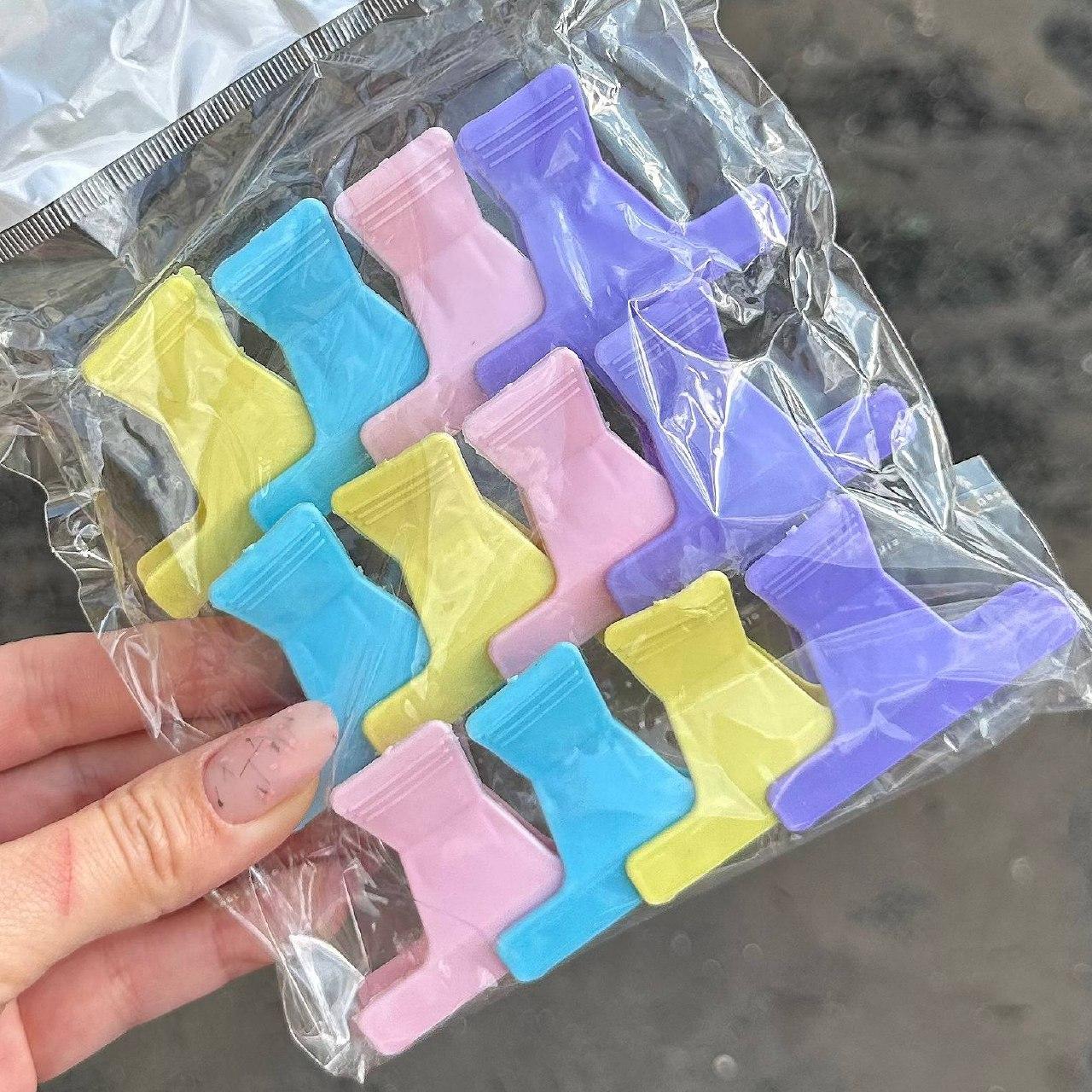 Затискач для волосся пластмасовий краб Mini (Набір 12 штук)