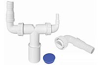 Сифон підключення до пральної та сушильної машини 32/40 мм із заглушкою, WMVT-3240PL