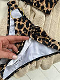 Леопардовий роздільний купальник, зручний шикарний купальник, фото 5