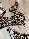 Леопардовий роздільний купальник, зручний шикарний купальник, фото 6