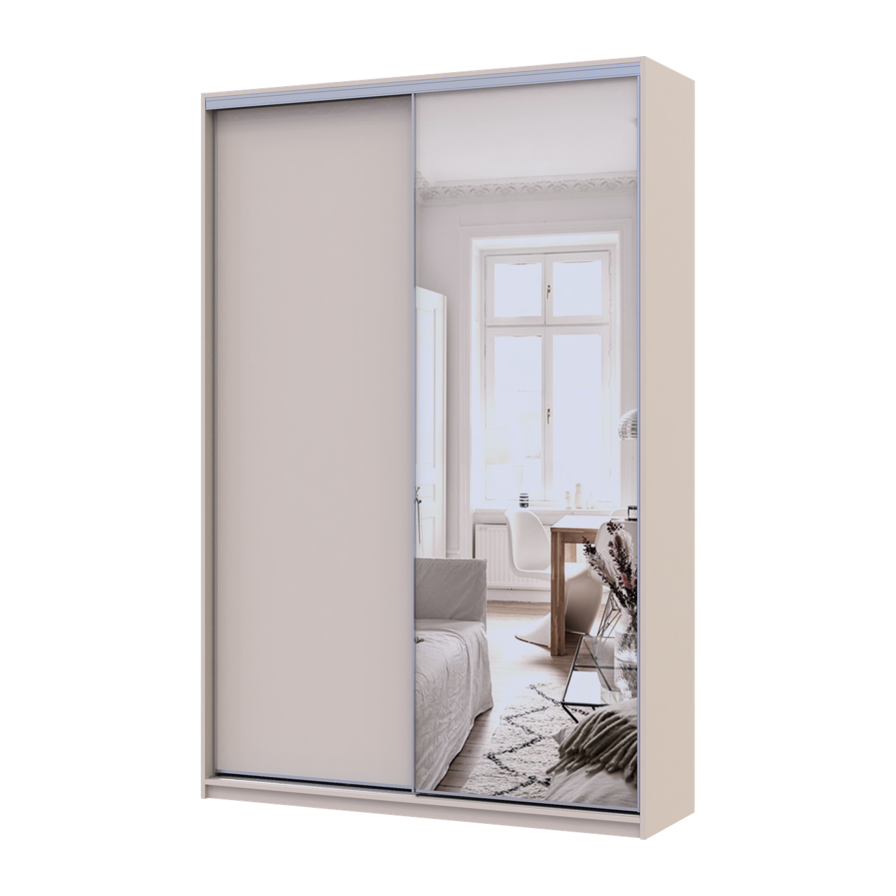 Шафа купе Doros Сіті Лайт Кашемір 1 ДСП / 1 дзеркало 150х45х225 (80736356), фото 1