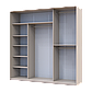 Шафа купе Doros Сіті Лайт Кашемір 1 ДСП / 2 дзеркала 225х60х225 (80736380), фото 4