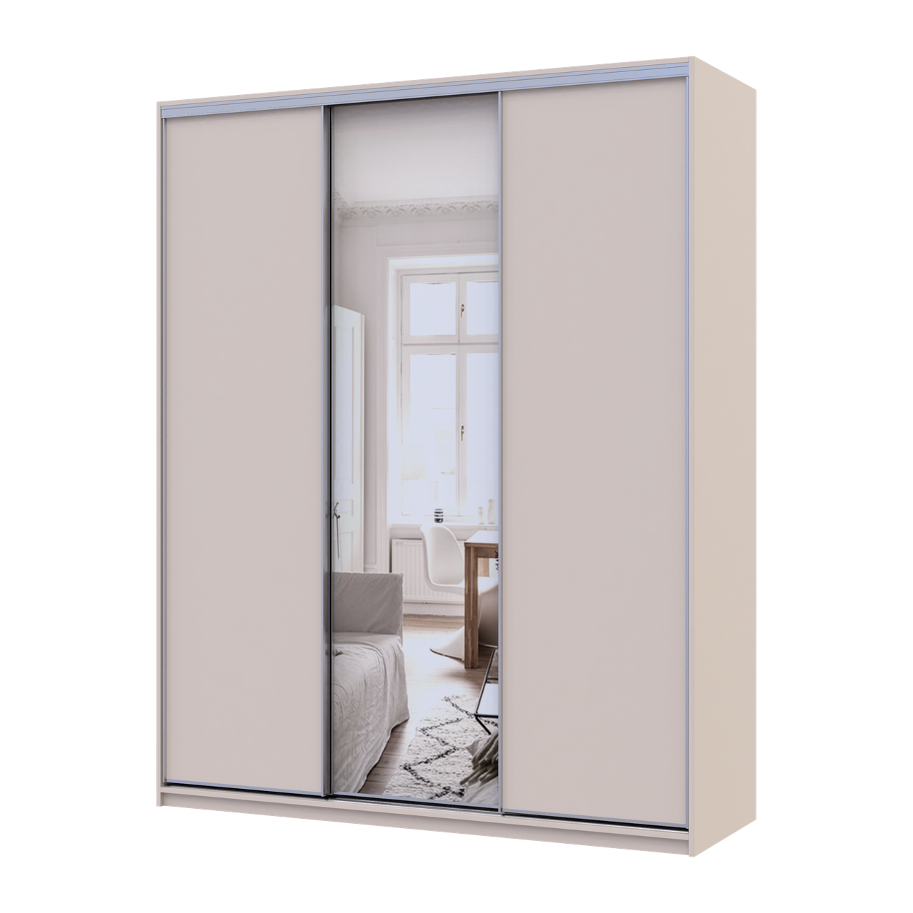 Шафа купе Doros Сіті Лайт Кашемір 2 ДСП / 1 дзеркало 180х60х225 (80736371), фото 1