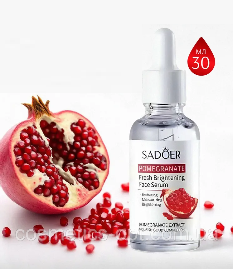 Сироватка для обличчя із гранатом SADOER Pomegranate Fresh Brightening Face Serum, 30 ml, фото 1