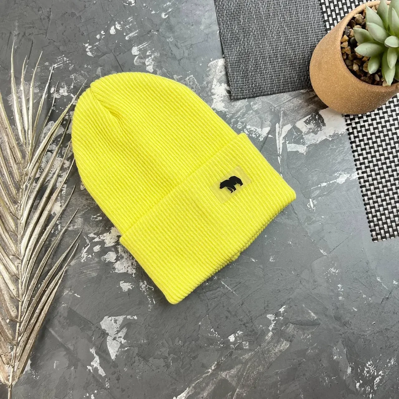 Шапочка дитяча демісезонна біні Лимонний, фото 1