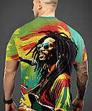 Футболка чоловіча яскрава з дизайном Боба Марлі, фото 2