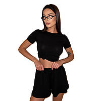Костюм жіночий (топ і шорти) віскоза BBD-1644 (42 - 46 р.) Чорний