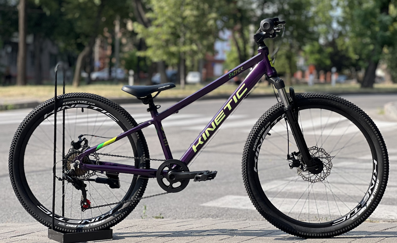 Велосипед підлітковий спортивний гірський 24" Kinetic Sniper фіолетовий на зріст 125-140 см