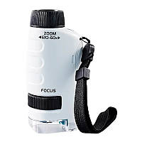 Кишеньковий дитячий мікроскоп зі світлодіодним підсвічуванням оптичний 60-120х портативний 2хАА