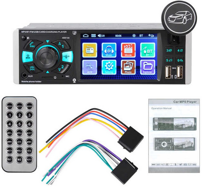 Автомагнітола 4052AI ISO — екран 4,1" + DIVX + MP3 + USB + SD + Bluetooth