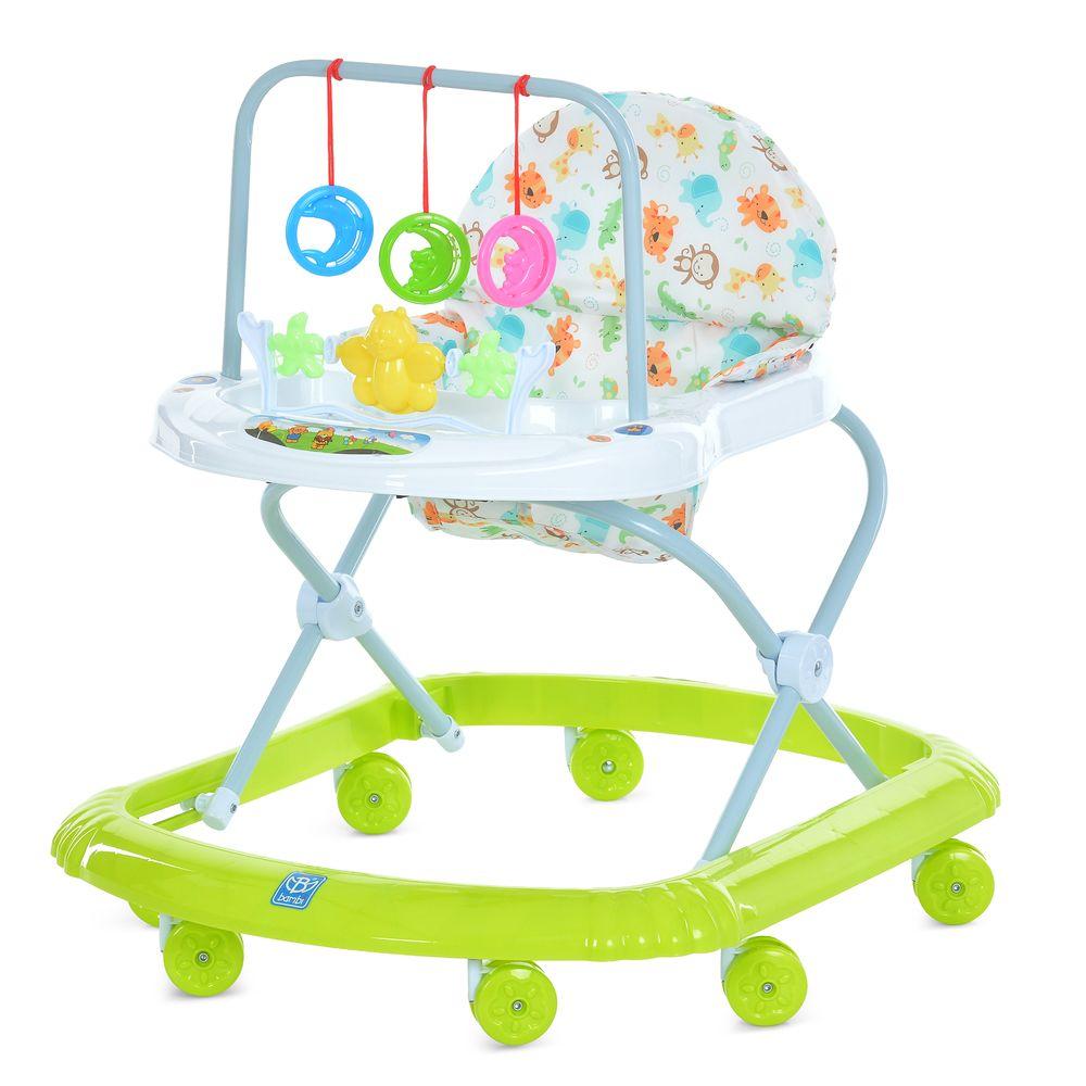 Ходунки дитячі Bambi M 0591-5 Green (музика, ігрова панель, пластикові колеса, регулювання по висоті)